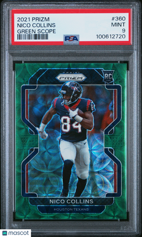 Nico Collins - 2021 Panini Prizm Green Scope PSA 9 Rookie