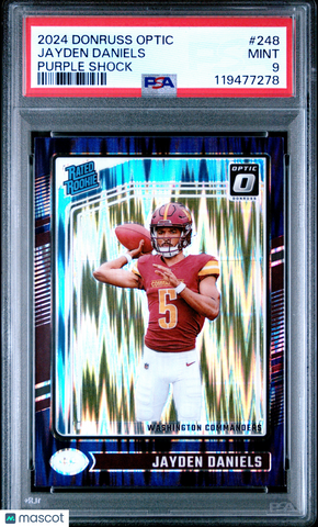Jayden Daniels - 2024 Panini Donruss Optic Purple Shock PSA 9