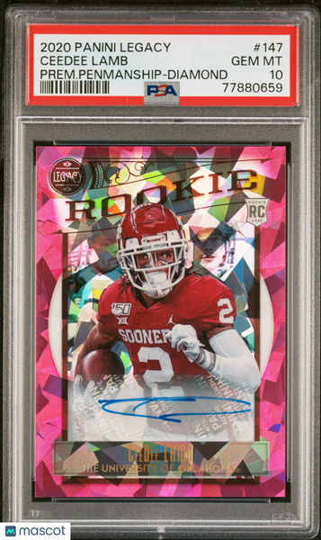 Ceedee Lamb - 2020 Panini Legacy Rookie Auto Diamond /5 PSA 10