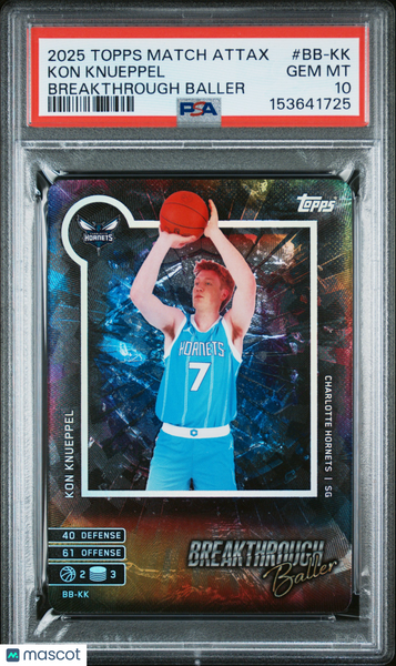 Kon Knueppel - 2025 Topps Match Attax Breakthrough Baller PSA 10