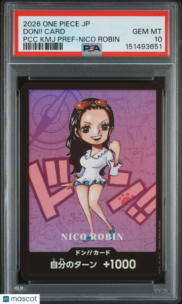 2026 One Piece JP Premium Card Collection  JP PCC KMJ Pref-Nico Robin PSA 10