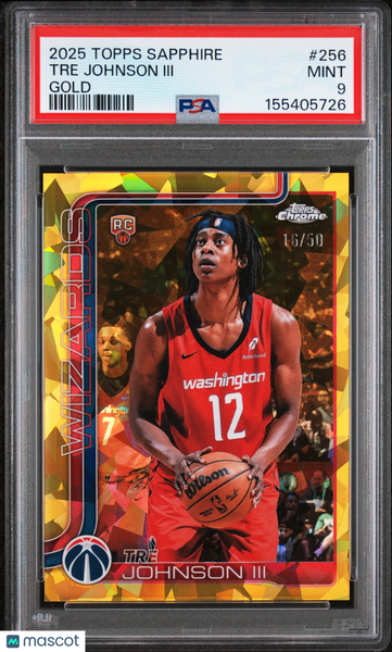 Tre Johnson III - 2025 Topps Chrome Sapphire Edition Gold PSA 9 16/50
