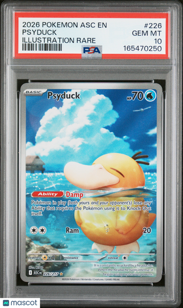 2026 Pokemon Asc EN-Ascended Heroes Psyduck Illustration Rare PSA 10 #226