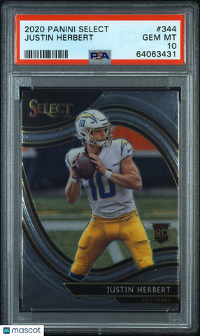 Justin Herbert - 2020 Panini Select Rookie Field Level PSA 10 #344
