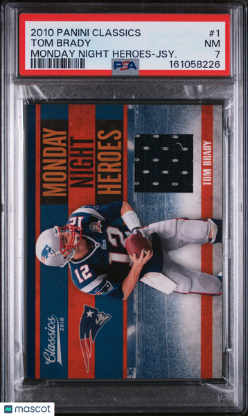 Tom Brady - 2010 Panini Classics Monday Night Heroes Game Worn 101/150 PSA 7