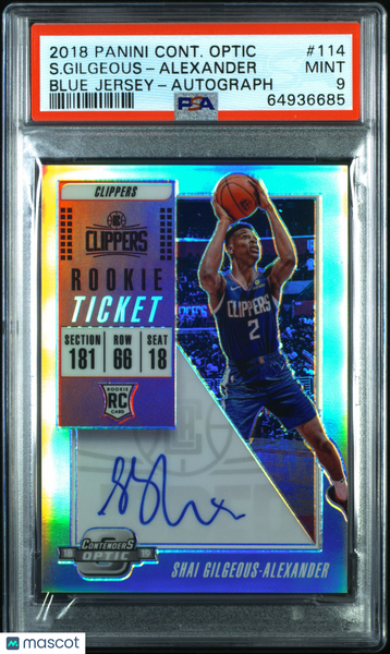 S. Gilgeous-Alexander - 2018 Panini Contenders Optic Autograph PSA 9