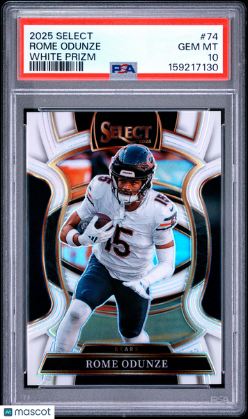 Rome Odunze - 2025 Panini Select White Prizm PSA 10