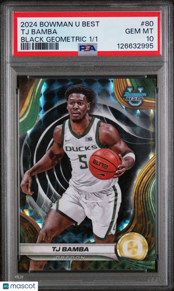 TJ Bamba - 2024 Bowman University Best Black Geometric PSA 10 1/1
