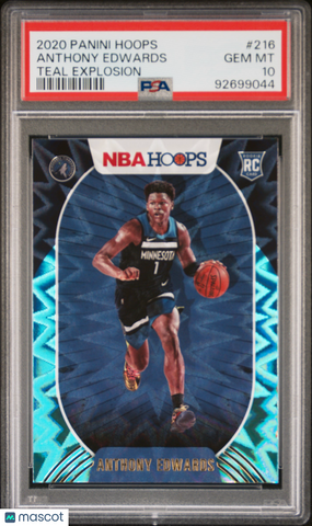 Anthony Edwards - 2020 Panini Hoops Teal Explosion PSA 10