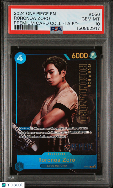 2024 One Piece Premium Card Collection -LAE- Roronoa Zoro PSA 10 #056