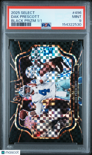 Dak Prescott - 2025 Panini Select Black Prizm PSA 9 1/1