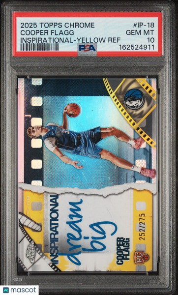 Cooper Flagg - 2025 Topps Chrome Inspirational Yellow Ref PSA 10 /275 252/275