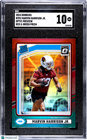 Marvin Harrison JR. - 2024 Donruss Optic Preview Red & Green Prizm SGC 10