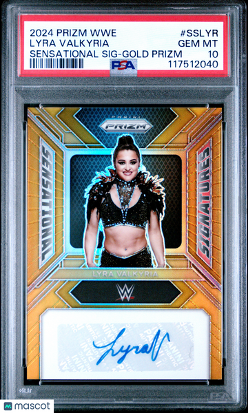 Lyra Valkyria - 2024 Panini Prizm WWE Sensational Signatures Gold PSA 10 /10