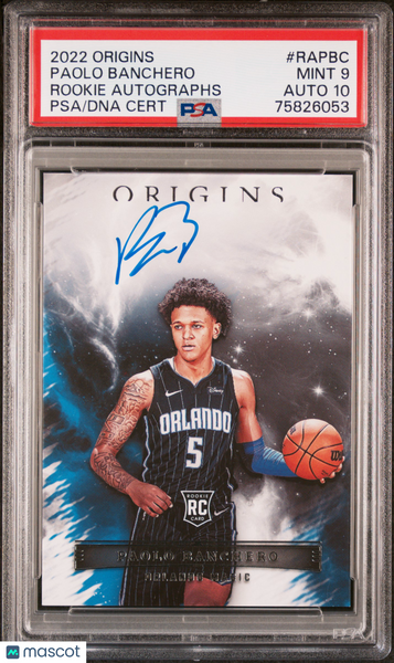 Paolo Banchero - 2022 Panini Origins Rookie Auto PSA 9 10 #RAPBC