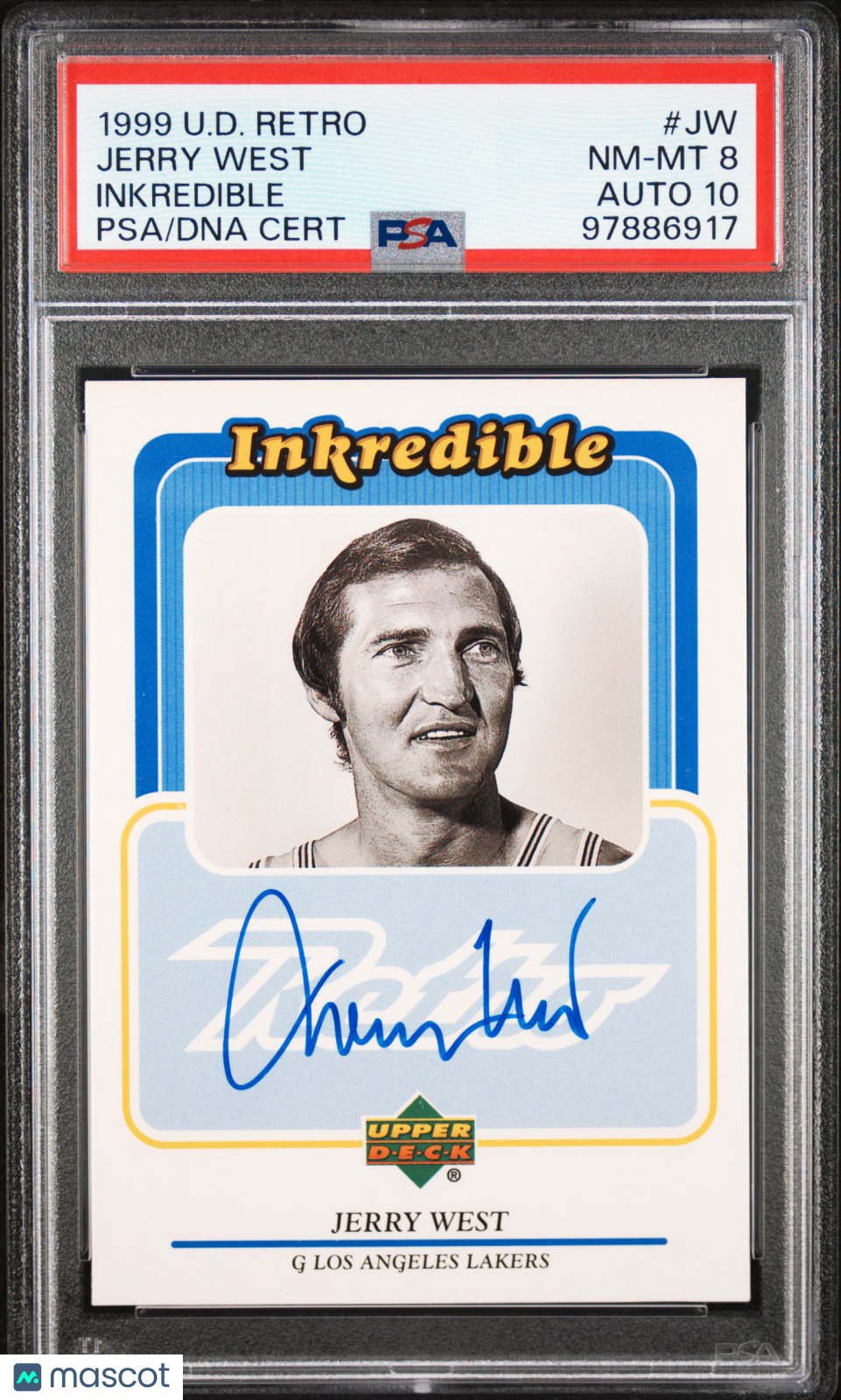 Jerry West - 1999 Upper Deck Retro Inkredible PSA 8