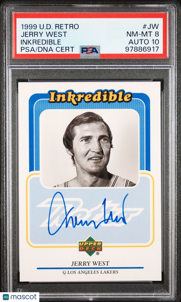 Jerry West - 1999 Upper Deck Retro Inkredible PSA 8