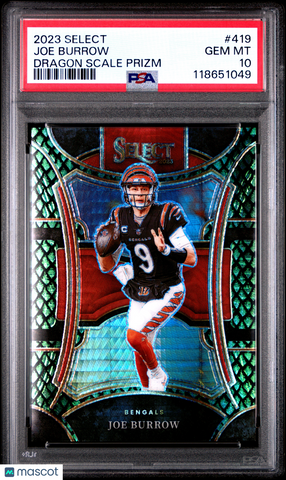 Joe Burrow - 2023 Panini Select Dragon Scale Prizm PSA 10 63/70