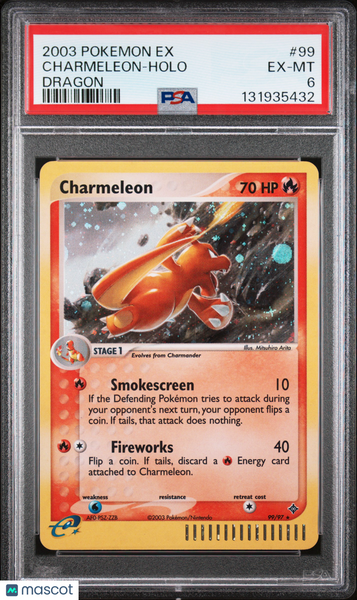 2003 Pokemon EX Dragon Charmeleon Holo Dragon PSA 6 #99