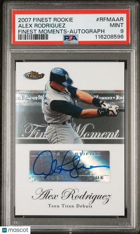 Alex Rodriguez - 2007 Finest Rookie Finest Moments Autograph PSA 9