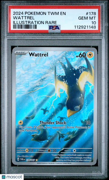 2024 Pokemon TWM EN-Twilight Masquerade Wattrel Illustration Rare PSA 10 #178