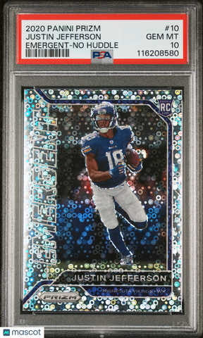 Justin Jefferson - 2020 Panini Prizm Emergent No Huddle PSA 10