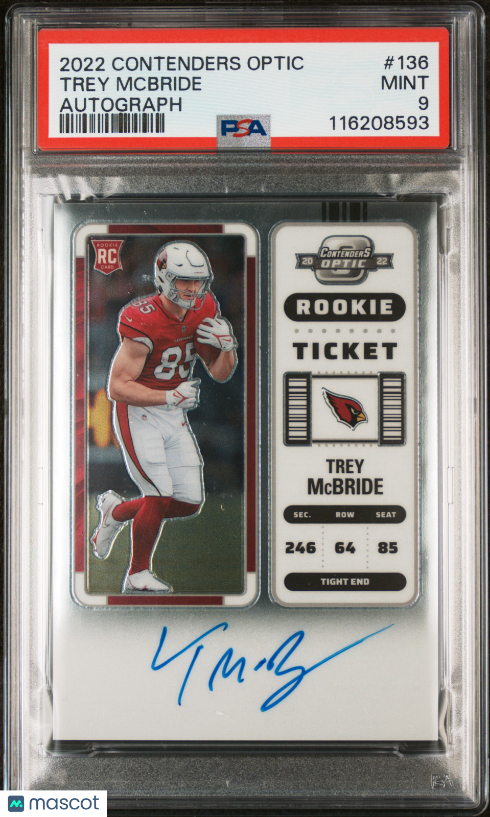 Trey Mcbride - 2022 Panini Contenders Optic Autograph PSA 9