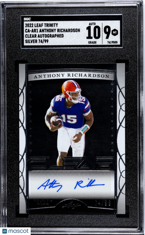 Anthony Richardson - 2022 Leaf Trinity Clear Autograph Silver SGC 9 /99
