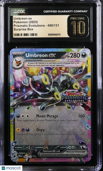 2025 Pokemon Prismatic Evolutions Umbreon ex Surprise Box CGC 10 #060/131