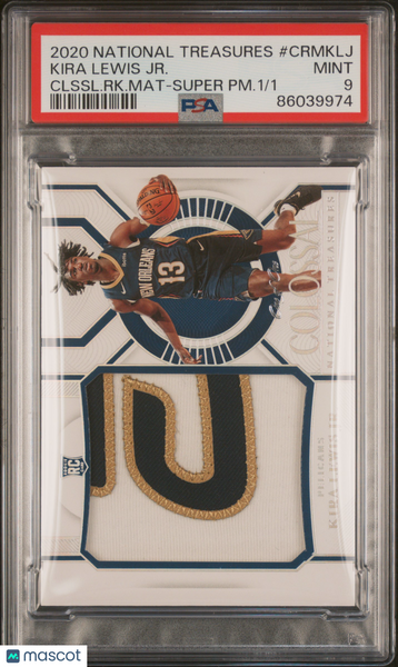 Kira Lewis JR. - 2020 Panini National Treasures Colossal Rookie Materials Clssl. RK. Mat Super PM. PSA 9 1/1