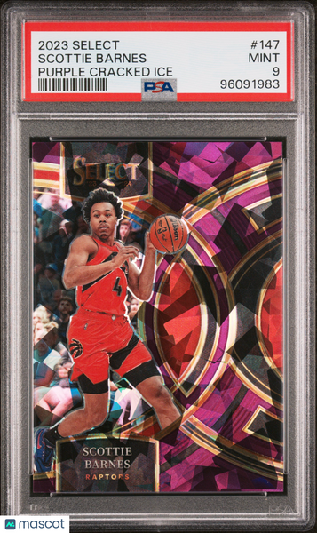 Scottie Barnes - 2023 Panini Select Purple Cracked Ice PSA 9