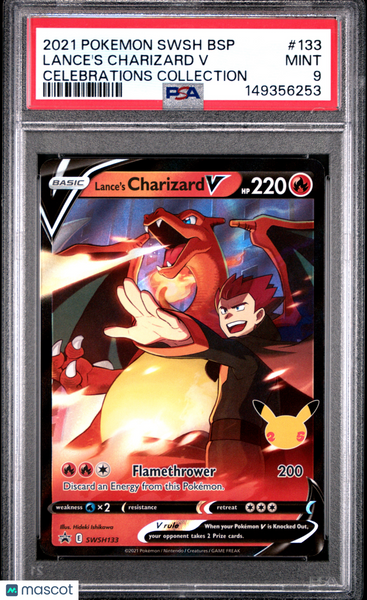 2021 Pokemon  Black Star Promo Lance's Charizard V Celebrations Coll PSA 9 #133