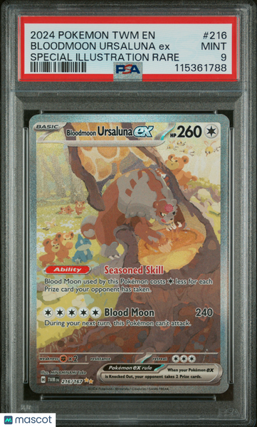 2024 Pokemon Twilight Masquerade Bloodmoon Ursaluna PSA 9 216/167 Rare Special