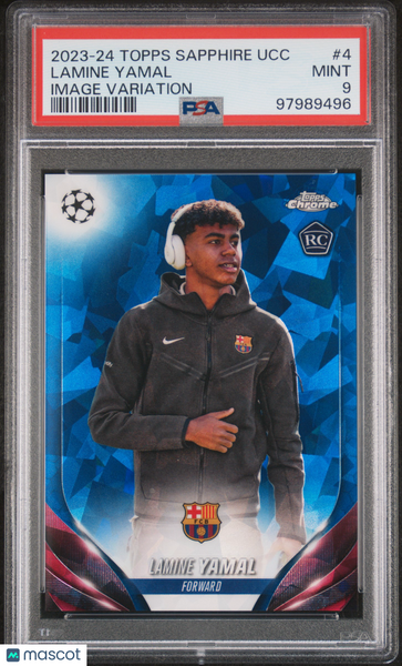 Lamine Yamal - 2023-24 Topps Chrome Sapphire Edition UEFA Club Competitions Image Variations PSA 9