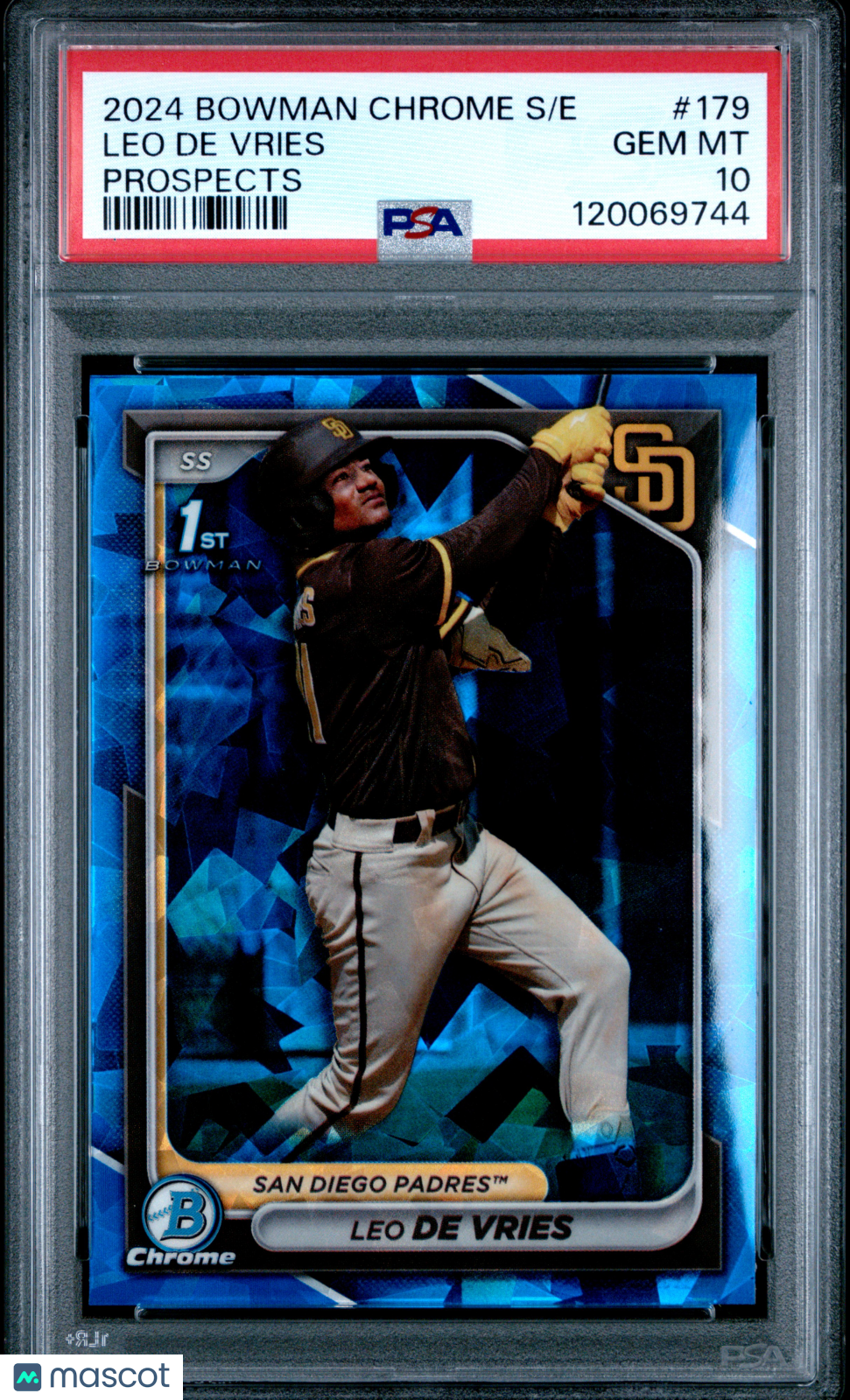 Leo De Vries - 2024 Bowman Chrome Sapphire Edition Prospects PSA 10
