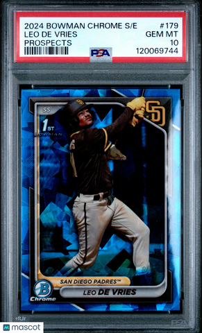 Leo De Vries - 2024 Bowman Chrome Sapphire Edition Prospects PSA 10