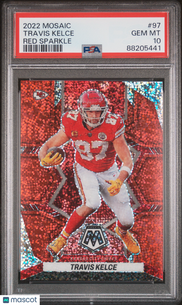 Travis Kelce - 2022 Panini Mosaic Red Sparkle PSA 10
