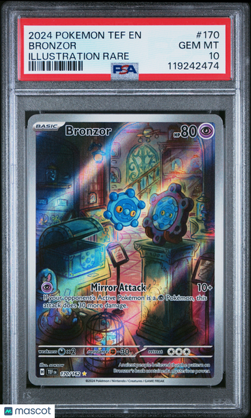 2024 Pokemon Tef EN-Temporal Forces Bronzor Illustration Rare PSA 10 #170