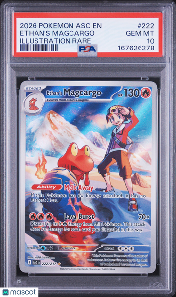 2026 Pokemon Ascended Heroes Ethan's Magcargo Illustration Rare PSA 10 #222