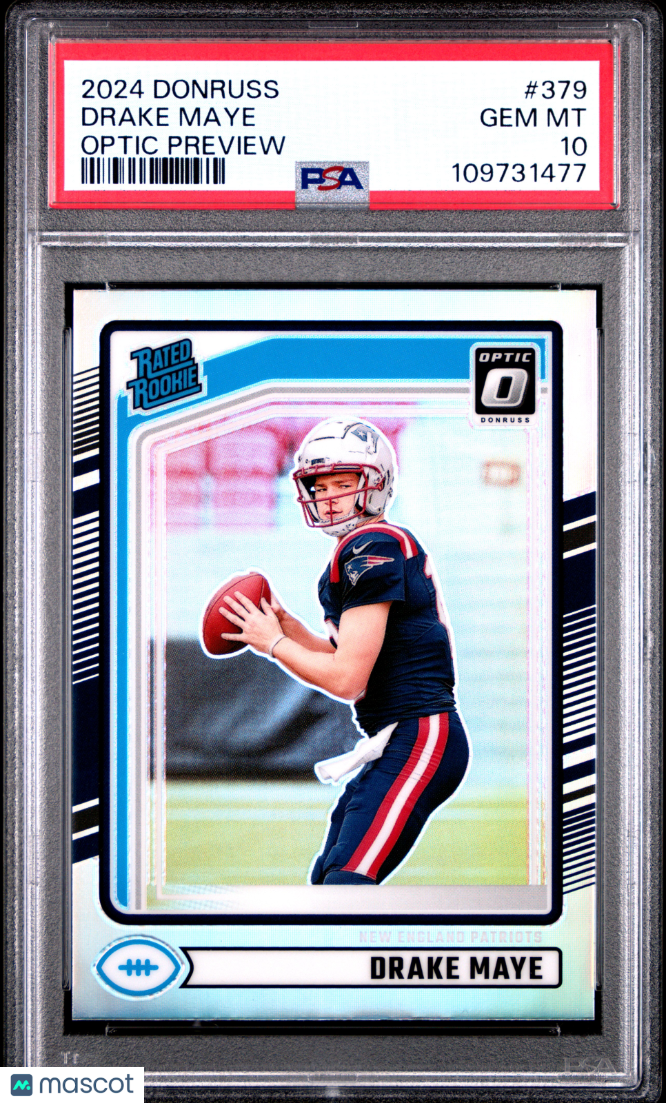 Drake Maye - 2024 Panini Donruss Optic Preview Rated Rookie Holo PSA 10