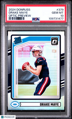 Drake Maye - 2024 Panini Donruss Optic Preview Rated Rookie Holo PSA 10