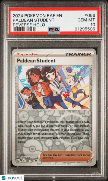 2024 Pokemon Paf EN-Paldean Fates Paldean Student Reverse Holo PSA 10 #086