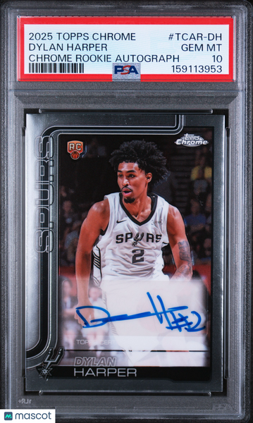 Dylan Harper - 2025 Topps Chrome Chrome Rookie Autographs PSA 10