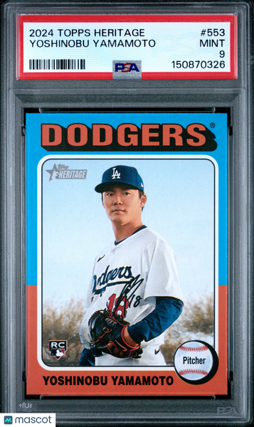 Yoshinobu Yamamoto - 2024 Topps Heritage PSA 9