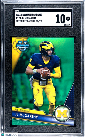 JJ Mccarthy - 2023 Bowman University Chrome Green Refractor SGC 10 /99