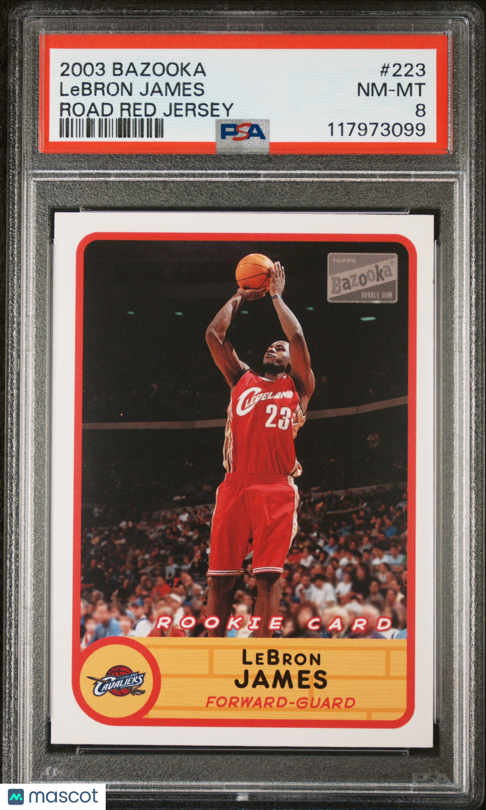 LeBron James - 2003 Bazooka Road Red Jersey PSA 8