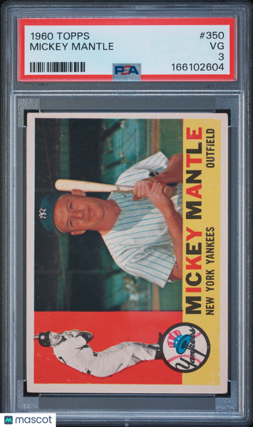 Mickey Mantle - 1960 Topps #350 PSA 3