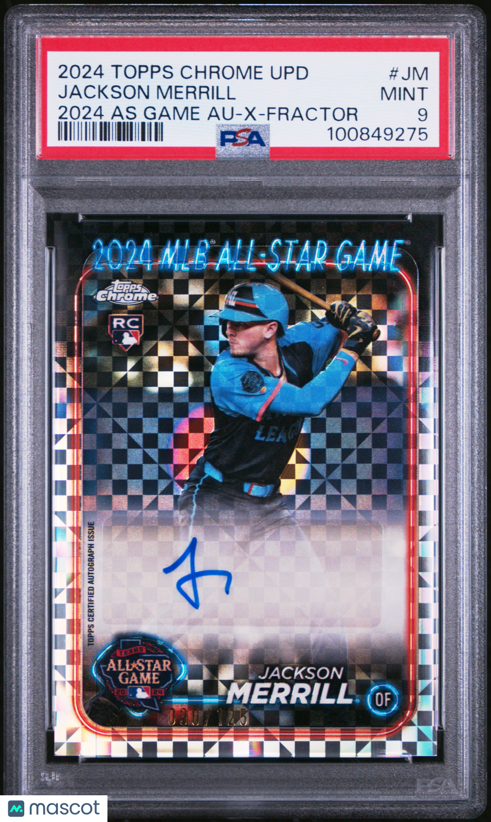 Jackson Merrill - 2024 Topps Chrome Update 2024  Autographs PSA 9 30/125