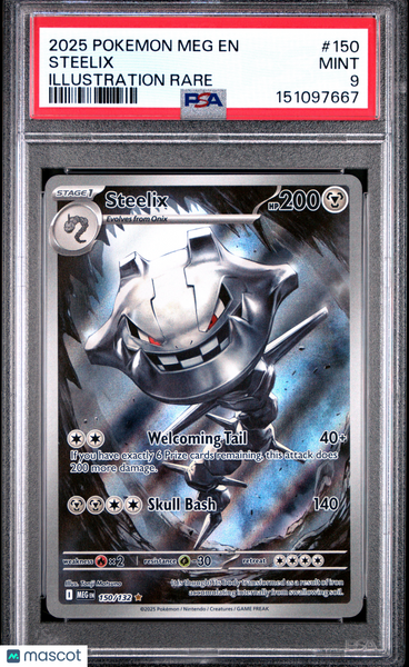 2025 Pokemon Meg EN-Mega Evolution Steelix Illustration Rare PSA 9 #150