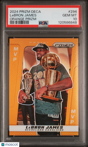 LeBron James - 2024 Panini Prizm Deca Orange PSA 10 5/49
